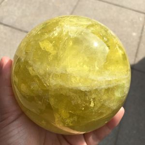 Boule <span class=keywords><strong>de</strong></span> quartz naturel jaune, 1 pièce, pierre en citrine, sphère <span class=keywords><strong>de</strong></span> <span class=keywords><strong>cristal</strong></span> <span class=keywords><strong>de</strong></span> guérison, vente en gros - Product Image 6