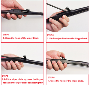 Limpiaparabrisas Delanteros Universales de Fábrica OEM, Estilo Híbrido Sin Marco, de Goma Natural, LIJAY 14"-28" - Product Image 3