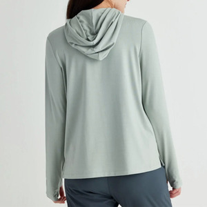 Tissu flexible drapé lourd Douceur hallucinante Sweat à capuche en viscose de bambou de qualité supérieure personnalisé avec cordon de serrage - Product Image 2