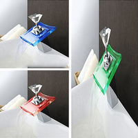 Robinet de lavabo LED à poignée unique, design moderne, montage monotrou, en laiton, pour salle de bain - Meilleures ventes