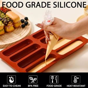 8-Cavity Non-Stick Silicone Food Grade <b>Mold</b> Reusable Sustainable for Making Finger Biscuits Granola Chocolate Bars <b>Cake</b> Tools - Product Image 4
