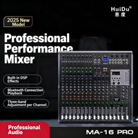 Console de mixage audio professionnelle en métal MA-12PRO 12 canaux avec contrôles d'égalisation, stéréo, Bluetooth, USB, 198 effets DSP, alimentation fantôme 48V