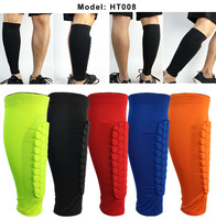 1 paire de chaussettes respirantes, pour le fitness, basket-ball, football, protection des mollets, antichoc, avec tampon en nid d'abeille