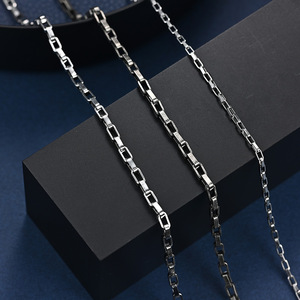 <b>Titanium</b> Steel Necklace Long Box <b>Chain</b> Geometric Design Men's Fashion Accessory - Product Image 1