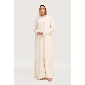 <span class=keywords><strong>Felpa</strong></span> Aisha con cappuccio bianco sporco Abaya per donna <span class=keywords><strong>felpa</strong></span> comoda - Product Image 3