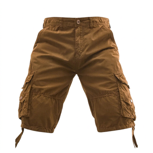 Shorts Cargo Homme Décontractés Taille Mi-Haute en Coton 100% de Qualité Supérieure avec Fermeture Éclair et Quatre Poches, Style Urbain, Séchage Rapide - Product Image 1