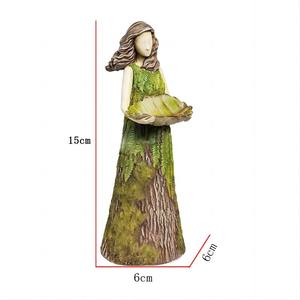 Statue de jardin extérieur cour pelouse décoration <span class=keywords><strong>conte</strong></span> de fées forêt fille mangeoire à oiseaux résine artisanat décoration - Product Image 6