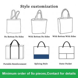 Sac fourre-tout populaire extra large et épais, personnalisable avec logo, réutilisable, en coton, sac de courses tout-en-un en toile - Product Image 5