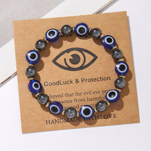 Europa y los Estados Unidos Joyería Piedra natural Pulsera con cuentas geométricas marea 8mm Pulsera con cuentas elásticas - Product Image 3