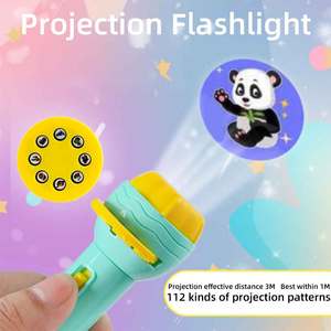Chiếu <span class=keywords><strong>LED</strong></span> Đèn pin ABS mini chạy bằng pin giáo dục sớm giác ngộ phim hoạt hình kỹ thuật số trẻ em Đồ chơi đêm - Product Image 3