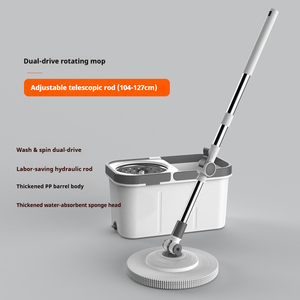 Bền 360 Sợi Nhỏ Ma Thuật Lau Với Thép Không Gỉ Cực Tự Máy Láy Đôi Xô Đặt Quay Lau Để Làm Sạch Sàn Nhà - Product Image 3