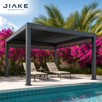 Jiake 6063-T5 Aluminium-Pergola mit Motorisiertem Lamellendach für Garten, Pool, Terrasse, Pavillon und Wohnbereich im Freien