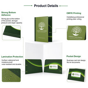 Wholesale Custom logo and Size <strong>A4</strong> 300gsm Art Paper Business <strong>Document</strong> Presentation File <strong>Folders</strong> - Product Image 5