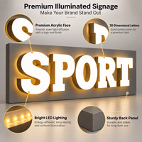 Lettres en acier inoxydable 3D personnalisées avec éclairage frontal pour les enseignes murales des clubs sportifs, des gymnases et des bâtiments