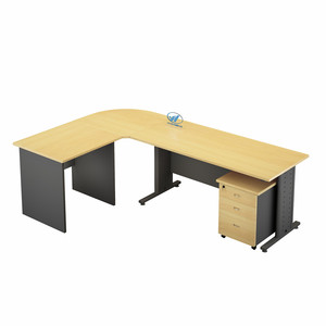 L Shape China Manufactured Victory Office Furniture Supply Customized Office Home Wooden Top Metal Fram Office <strong>Table</strong> - Product Image 2