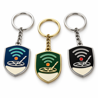 Porte-clés en métal émaillé personnalisé avec signal sans fil, logo sur mesure, cadeau promotionnel en gros, OEM, fabricant de porte-clés haut de gamme en vrac