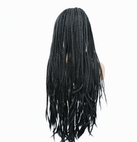 Perruque complète en fibre haute température tressée à la main à trois brins, avec dentelle frontale 13x6, couleur gris sidéral, vente en gros d'usine pour femmes