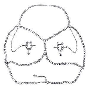 QKKQ Screw Lock Nipple Clamps With Bell BDSM Nipple <b>Toys</b> Breast Bondage Steel Chain Breast Clamps Sex <b>Toys</b> <b>for</b> Women <b>Men</b> - Product Image 4