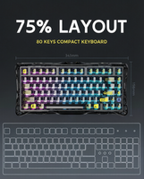 Clavier mécanique K1Lite RGB, clavier de jeu à commutation linéaire, clavier de jeu sans fil RGB, commutation à chaud