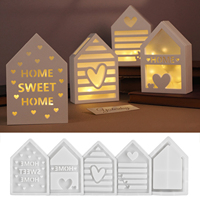 CARATTE 4 Styles LED Lumière Maison Moule Silicone Mini Maison Photophore Moule pour Décoration Maison