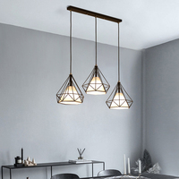 Lampe suspendue vintage industrielle, lustre en fer forgé américain, salon, café, lampe suspendue LED pour plafond de maison