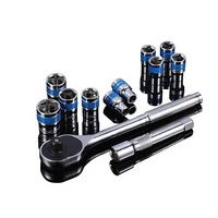 Ensemble de clés à cliquet de 12 pièces, jeu d'outils à douilles, acier chromé Cr-V, kit de réparation automobile