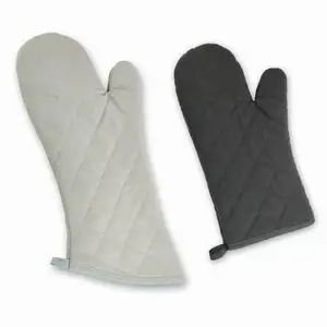 Black Heat-Resistant Oven Mitts Oven Gloves 13 Inch