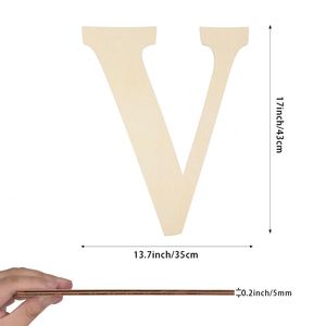 Letras Decorativas de Madera Creativas, 26 Letras Mayúsculas, 17 Pulgadas, Sin Acabado, para Manualidades, Letras de Madera Duraderas para Decoración del Hogar, Modelo Moderno para Regalo - Product Image 4