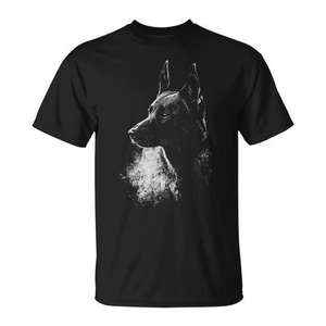 Camiseta con gráfico de perro Malinois belga, color negro, unisex, talla para adultos - Product Image 1