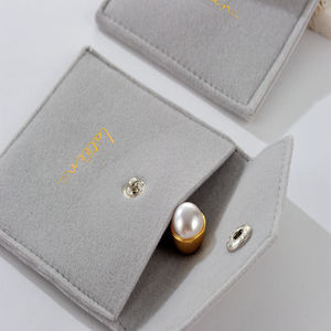 Custom Mini Soft Flap Double Sided Velvet Pouches Double Faux Soft Flap for Ring Storage Jewelry Container - Product Image 6