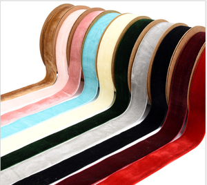 Özel lüks Vintage kadife kurdele 2.5 cm <span class=keywords><strong>1</strong></span> inç tek yüz 10 renk işlemeli teknikleri 10m rulo başına seçim