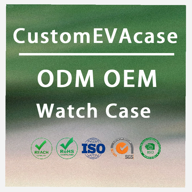 Custom Logo Eco-Friendly Luxury Waterproof EVA Watch Case Zipper Closure Shockproof Lightweight for Men-Portable Travel Case