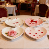 Assiette en céramique en forme de cœur mignonne et girly LovingHome, vaisselle irrégulière en porcelaine, passe au lave-vaisselle, idéale pour un cadeau de la Saint-Valentin