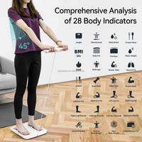 Balance de salle de bain numérique intelligente avec 8 électrodes Type de capteur électronique pour la mesure du poids jusqu'à 180kg Affichage numérique