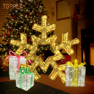 Sculpture de flocon de neige à LED or 3D pour le Nouvel An pour la maison et le jardin, la décoration de vacances ou l'affichage d'Halloween en plein air - Product Image 2