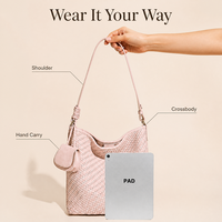Gepersonaliseerde dames tas van hoge kwaliteit, retro schoudertas voor dames, grote capaciteit, PU handgeweven emmertjestas, crossbody