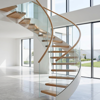 Tanlong Innen-Glastreppen Spiralförmige Treppendesigns Gebogene Treppen Moderne Bogenförmige Treppengeländer für Haustreppen