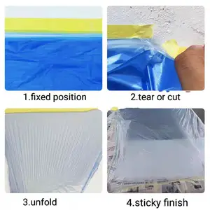 Multi-Size Verpakking Plastic Folie Voor Auto-Afplakband Geen Residu-Schilders Plastic Verftape Voorgeplakt Maskeerfilm