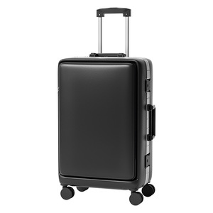 Front-opening Aluminum Frame 20-inch Carry-on Ultralight Compact <b>Suitcase</b> Spinner Wheel Lock Travel <b>Trolley</b> Case - Product Image 5