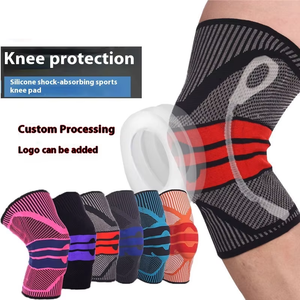 Genouillère de sport en silicone tricotée 3D réglable Ressort d'amortisseur flexible Respirant Soulagement de la douleur arthritique pour hommes au printemps - Product Image 2