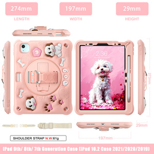 Phim hoạt hình Dog Silicone trường hợp đối với <span class=keywords><strong>iPad</strong></span> Pro 11 không khí 6/5/4 10.9/10.<span class=keywords><strong>2</strong></span> dễ thương xoay đứng chống sốc Bìa bảo vệ <span class=keywords><strong>IPad</strong></span> Phụ kiện - Product Image 5