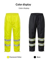 Pantalon de pluie réfléchissant haute visibilité pour partenaire transfrontalier HV98T en tissu Oxford imperméable avec logo, stock disponible à Suzhou