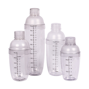 Plastic Cocktail Shaker with <strong>Measurements</strong> Clear <strong>Drink</strong> Mixer Martini Shaker Kit Boston Shaker - Product Image 2
