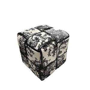 Tabouret carré minimaliste, pouf moelleux, siège cube, meuble pour salon, chambre, entrée - Product Image 5