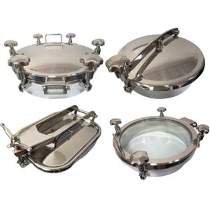 KQ 하이 퀄리티 스테인레스 스틸 SS304 316L 탱크 압력 용기 159-700mm Inox 위생 라운드 맨홀/맨웨이 커버 식품 등급 - Product Image 6