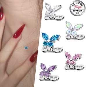 <span class=keywords><strong>Piercing</strong></span> Dérmico de Titanio G23 F136 con Diseño de Mariposa, Joyería de Moda, Microdermals, Piercings Corporales, Joyería para la Parte Superior del Cuerpo - Product Image 1
