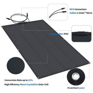 Panneau solaire mince flexible à haute efficacité, personnalisé, 100W 200W 300W, panneaux solaires monocristallins, 12V 24V, MPPT, solaire marin, voiture - Product Image 4
