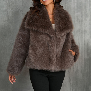 2025 femmes en peluche <span class=keywords><strong>bordeaux</strong></span> Bomber veste solide culture à manches longues veste chaud hiver manteaux femme manteaux décontractés femmes <span class=keywords><strong>fausse</strong></span> <span class=keywords><strong>fourrure</strong></span> <span class=keywords><strong>manteau</strong></span> - Product Image 3