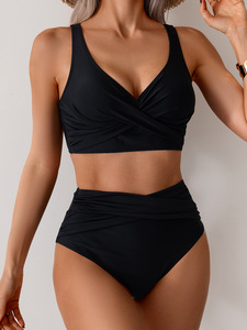 2025 New Fashion High Waist <strong>Bikini</strong> Set for Women Sexy Split <strong>Swimsuit</strong> with <strong>Thongs</strong> Bottom 2-Piece Set - Product Image 2
