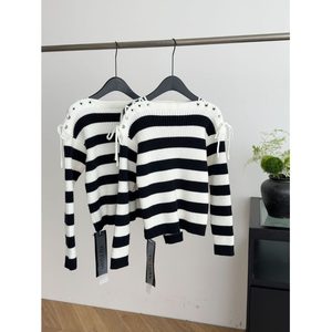 Maglione Pullover Intrecciato a Mano 100% Poliestere da <span class=keywords><strong>Donna</strong></span>, Design Autunnale 2025, Stile <span class=keywords><strong>Elegante</strong></span> con Cinturino e Contrasto di Colori - Product Image 4